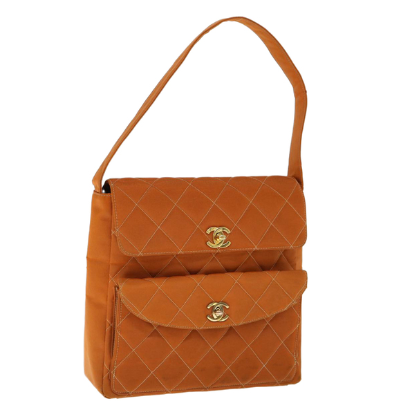 CHANEL Handbags - CHANEL Matelasse Shoulder Bag Nylon Brown CC Auth 60924A